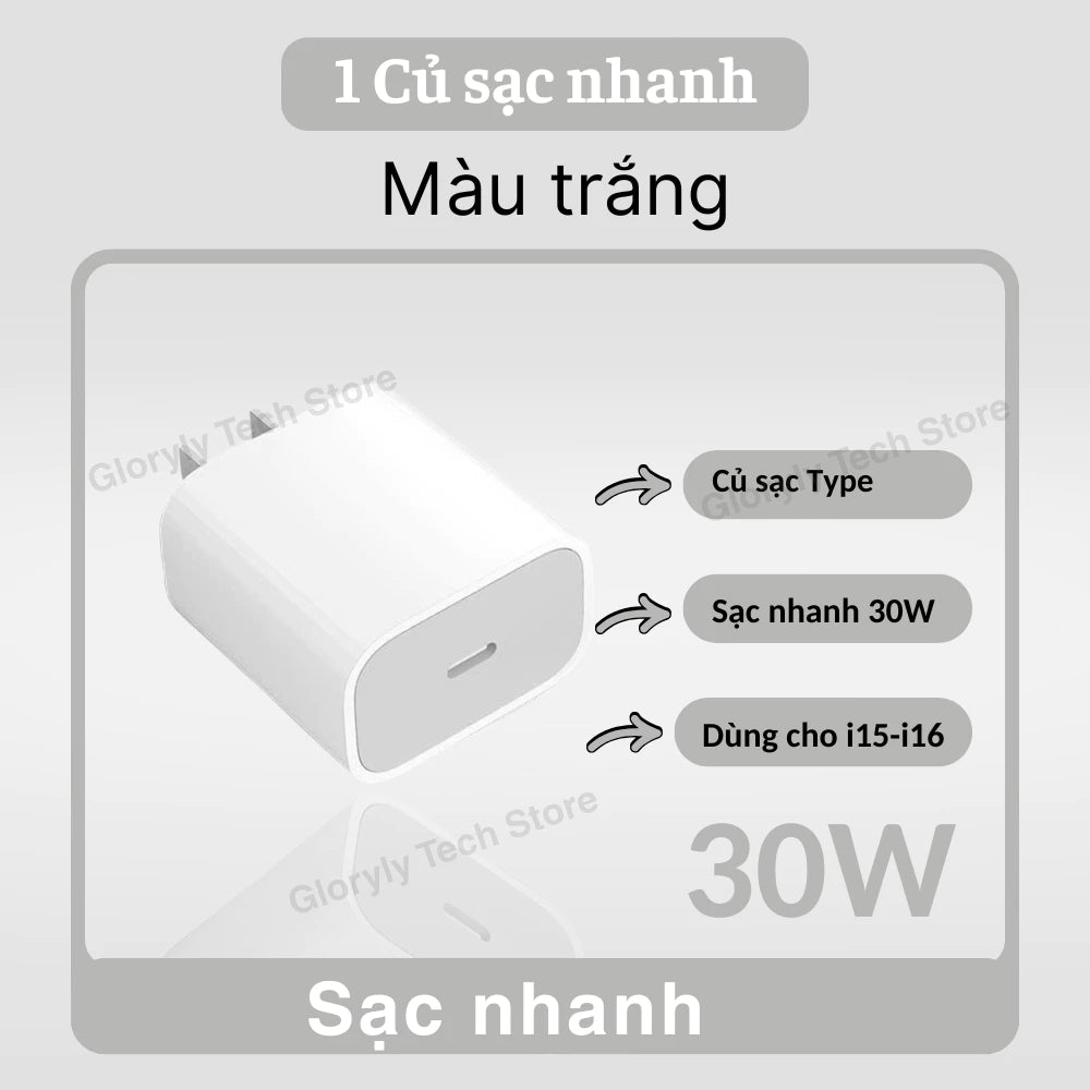 【lP Bộ sạc nhanh PD30W】Củ sạc nhanh+Dây sạc nhanh Light, Dây dài 1m, Dây bện 6 màu, An toàn, Dùng cho lP6 - lP14 pro max
