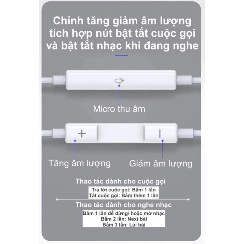 Tai Nghe Có Dây, Có Mic, Kết nối với Type C - Light, Âm thanh HiFi , Hỗ trợ tăng giảm âm lượng dành cho lP7 đến lP14