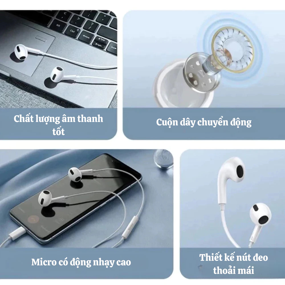 Tai Nghe Có Dây, Có Mic, Kết nối với Type C - Light, Âm thanh HiFi , Hỗ trợ tăng giảm âm lượng dành cho lP7 đến lP14