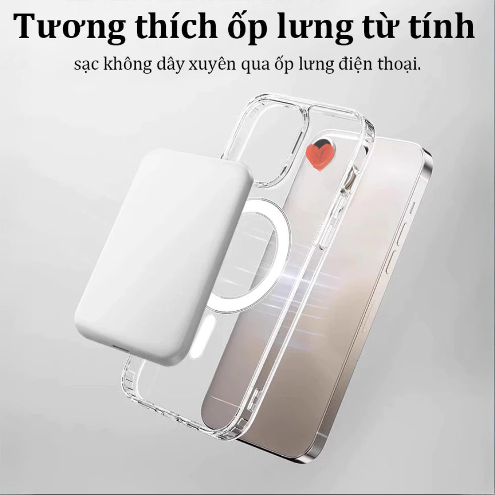 Pin sạc dự phòng không dây từ tính 5000mAh/10000mAh, lực hút mạnh sạc nhanh chuẩn PD không nóng máy，phụ kiện iphone