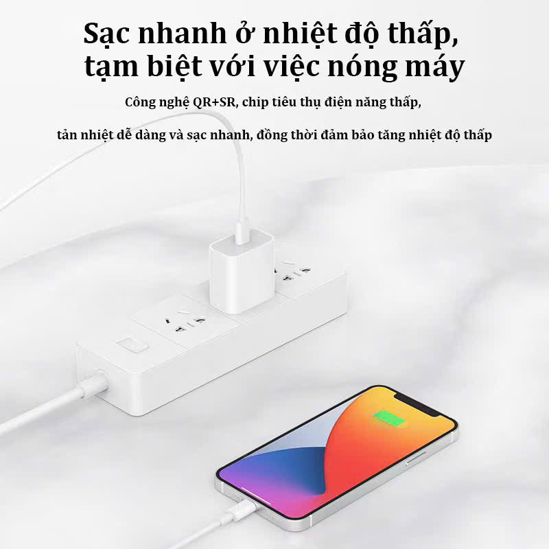 【Bộ sạc nhanh lP】Củ sạc nhanhPD30W/PD20W+Dây sạc nhanh 1m/1.5m/2m,Sạc nhanh nhiệt độ thấp Hàng chính hãng